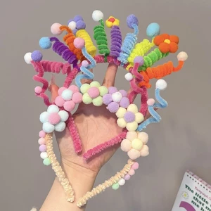 Hoa Vui Nhộn Xoắn Dính Đầu Bé Gái Ngày Đảng Sáng Tạo Đầu Trẻ Em Kẹp Tóc Ảnh Gói Tóc Mũ N9QR
