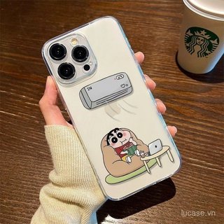 Ốp điện thoại hoạt hình hoạt hình Điều hòa không khí Shin-Chan Thích hợp cho iPhone 11promax 11 12 13 14 promax 17promax 17 16 15 pro max xr xs 12promax Vỏ bảo vệ trong suốt chống sốc