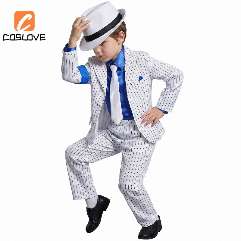 Trẻ Em Micheal Jackson Trắng Phù Hợp Với Khiêu Vũ Cosplay Quần Áo Trọn Bộ Trang Phục Trang Phục Cho Người Phụ Nữ Trình Diễn Sân Khấu Cosplay