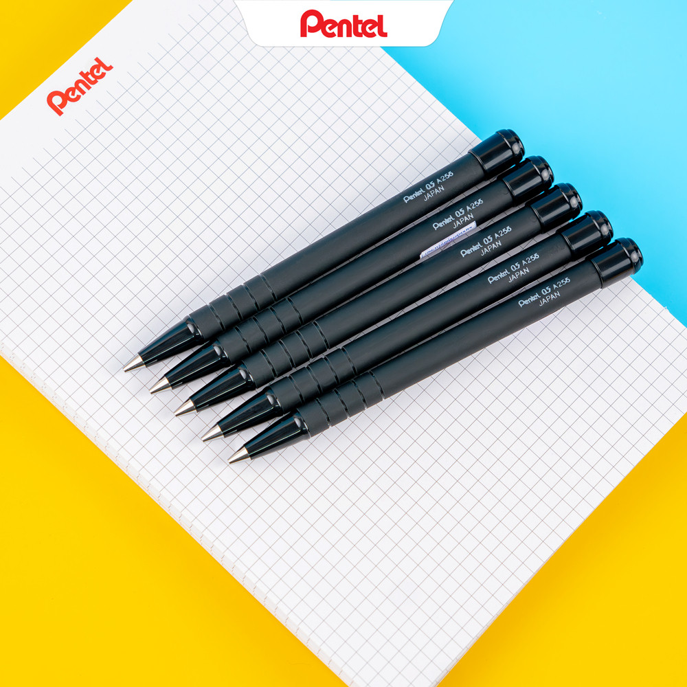 Bút chì kim Pentel A255 0.5mm bút chì bấm phủ cao su chống trượt tiện dụng cho học sinh