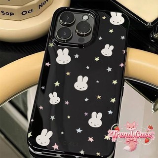 Ốp Lưng IPhone 16 13 15 11 17 12 14 Pro Max 7 8Plus XR X XS Max Họa Tiết Nghệ Thuật Thỏ Ngôi Sao Cặp Đôi Bìa Bóng Mịn