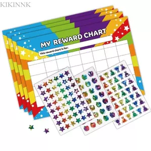 Nhãn dán phần thưởng ngôi sao màu KIKIN với bảng xếp hạng cho lớp học Houseschool