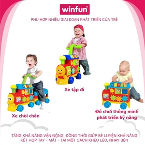 Xe tập đi, xe chòi chân trẻ em hình tàu hoả kết hợp 2 trong 1 cao cấp Winfun 0803