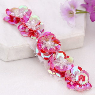 Nhỏ Hoa Đính Kim Sa Lấp Lánh Tất Cả Handmade Tự Làm Giày Hoa Miếng Dán Vải Quần Áo Kim Sa Lấp Lánh Trang Trí Hoa Phụ Kiện 5 Miếng J5PW