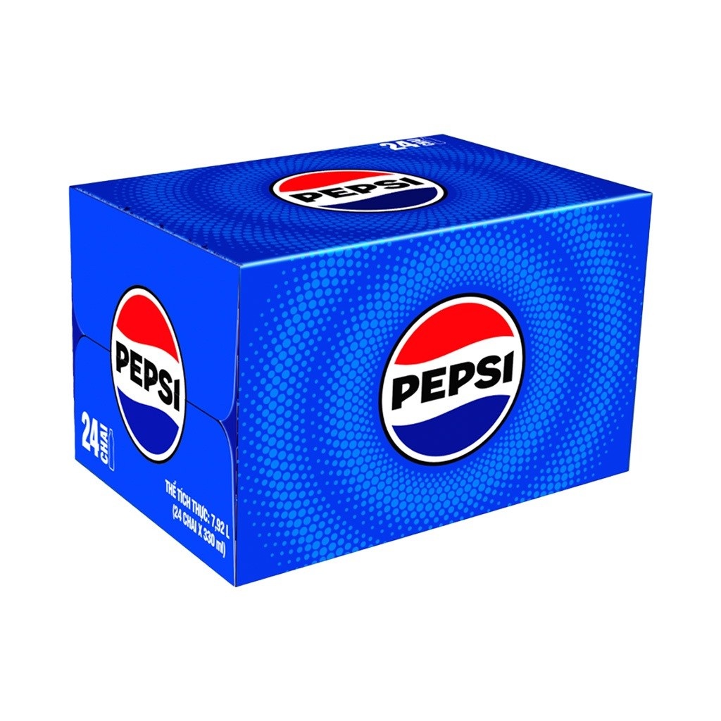 Thùng 24 chai nước ngọt Pepsi Cola 390ml