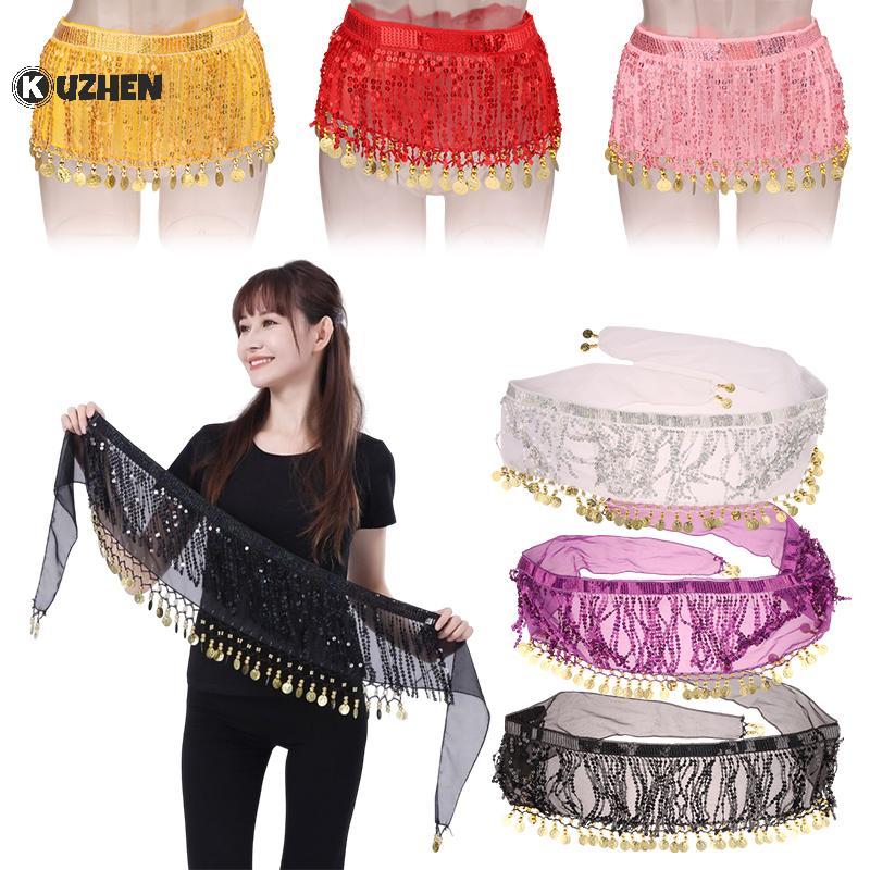 KUZHEN Bụng Khiêu Vũ Eo Dây Xích Boho Sequin sel Thắt Lưng Khiêu Vũ Ấn Độ Hip Khăn Jazz Khiêu Vũ Thể Hiện Trang Phục Với Dangling Kim Sa Lấp Lánh HOT