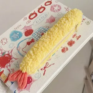 Dễ Thương Đuôi Chiên Dây Đeo Hộp Đựng Bút Chì Phong Cách Nhung Sinh Viên Văn Phòng Phẩm Túi Bảo Quản Hộp Đựng Bút Chì Di Động Một Lớp 0527