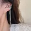 AqToCna Thời Trang Sáng Bóng Zircon Mặt Trăng Ngôi Sao Dài sel Kẹp Tai Không Xuyên Bông Tai Thiết Kế Hợp Thời Trang Sang Trọng Nữ Vòng Đeo Tai Dự Tiệc Trang Sức AqToCna