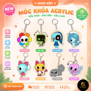 Móc khóa Shrimpo Dandy's World phụ kiện túi xách balo móc khoá bằng chất liệu arcrylic trong suốt