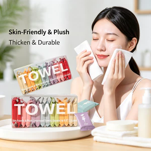 Khăn mặt dùng một lần mới Gói di động Khăn mặt nén được bọc riêng cho chuyến công tác Du lịch Làm sạch ngoài trời