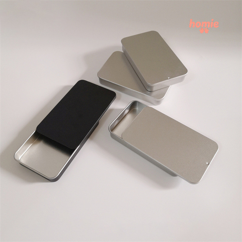 Hộp sắt vuông mờ có nắp trượt, hộp đựng thuốc mỡ rắn, hộp sắt có nắp trượt, bao ngón tay