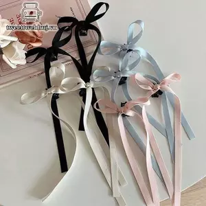 Tweehuj 2024 Mới Dễ Thương Nơ Dài sel Kẹp Tóc Nữ Phụ Kiện Tóc Bé Gái Đảng Mũ Bên Kẹp Bán Buôn VN
