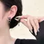 Bông tai mèo con màu đen PYCOU, Bông tai thả mèo đen hợp kim phong cách hoạt hình dễ thương, Phụ kiện trang sức ngọt ngào Phong cách Pháp Trang sức thời trang Bông tai sang trọng nhẹ cho bé gái
