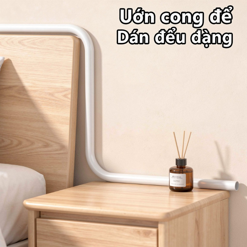 khe cắm dây tự dính pvc mềm có thể uốn cong cắt tùy ý chống mài mòn cách điện cho sàn tường góc bàn