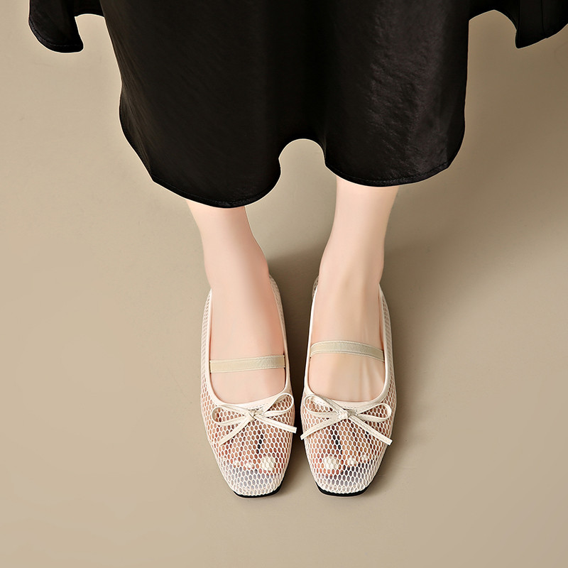 Atikota Nữ Mary Jane Lưới Đế Bằng Thoáng Khí Slip On Thoải Mái Nhẹ Đa Năng Giày Thường Ngày Cho Hàng Ngày