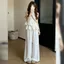 Đầm Mùa Hè Phù Hợp Với Trọn Bộ Cao Cấp Phong Cách Nhẹ Nhàng Phong Cách Pháp Thời Trang Giảm Tuổi Màu Trắng Ánh Trăng Nguyên Chất Bộ Đồ Hai Mảnh