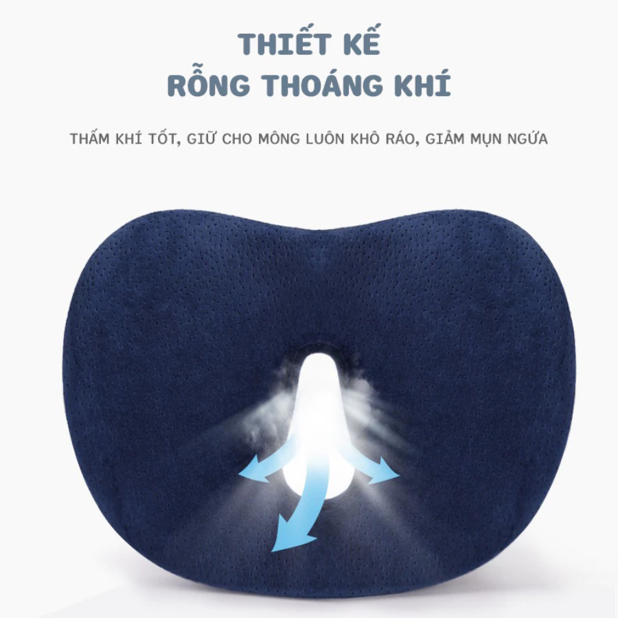 Đệm Lót Ghế Công Thái Học HomeMate Cao Su Non Gel Lạnh, Đệm Ngồi Văn Phòng Chống Trĩ Giảm Đau Lưng Đau Xương Cụt