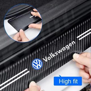 Volkswagen Cửa Ô Tô Tấm Bảo Vệ Chống Trầy Xước Cửa Ngưỡng Thảm Scuff Tấm Cửa Tự Động Bàn Đạp Bảo Vệ Miếng Dán Cho VW R Line Polo Fox Gol Up Golf Beetle Santana Sagitar Tiguan Passat