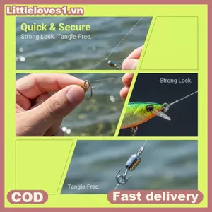 Littleloves1 Kẹp câu cá nhanh bằng thép không gỉ Đầu nối Crankbait chống gỉ Móc thu hút đa năng Phụ kiện cho người câu cá VN