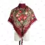 Khăn quàng cổ vuông in hoa PYCOU, Khăn trùm đầu thêu phong cách Nga, Truyền thống 90 * 90cm Thắt nút tua rua quấn đầu nữ