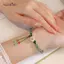AqToCna Đào Hoa Ngọc Vòng Tay Dành Cho Nữ Cô Gái Thời Trang Trung Quốc Cổ Mã Não Đỏ Hạt Charm Vòng Tay Dệt Tay Dây Trang Sức Quà Tặng AqToCna