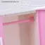 MỚI Ba Cửa Màu Hồng Hiện Đại Tủ Quần Áo Cho Búp Bê Nội Thất Quần Áo Phụ Kiện Đồ Chơi SKY