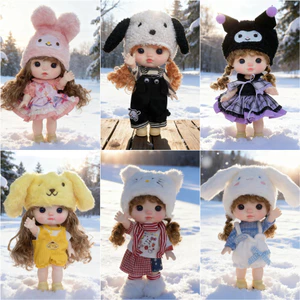 22cm Dễ Thương Bé Búp Bê Full Body Vinyl Búp Bê Dễ Thương Mặc Búp Bê Cô Gái Chơi Nhà Búp Bê Đồ Chơi