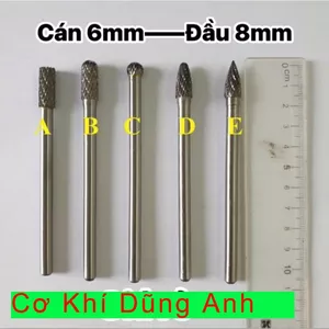 Mũi mài hợp kim dài 10cm nào các bác cán 6mm đầu 8mm giá rẻ