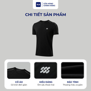 [Super Sale 50%] Áo thun nam HLA Basic họa tiết viền, chất liệu mát lạnh, thoáng khí thoải mái vận động