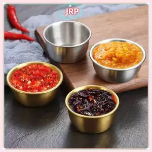 Bát nhúng nước sốt JRP 304 Cốc nhúng bằng thép không gỉ Đĩa tròn 50 / 60ml Mini Gia vị có thể tái sử dụng Cốc nhúng JRP