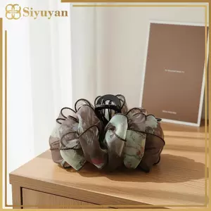 Siyuyan Hàn Quốc Xếp Ly In Lưới Cá Mập Kẹp Thanh Lịch Bền Tóc Phụ Kiện Cho Nữ Cưới Khách Mặc VN