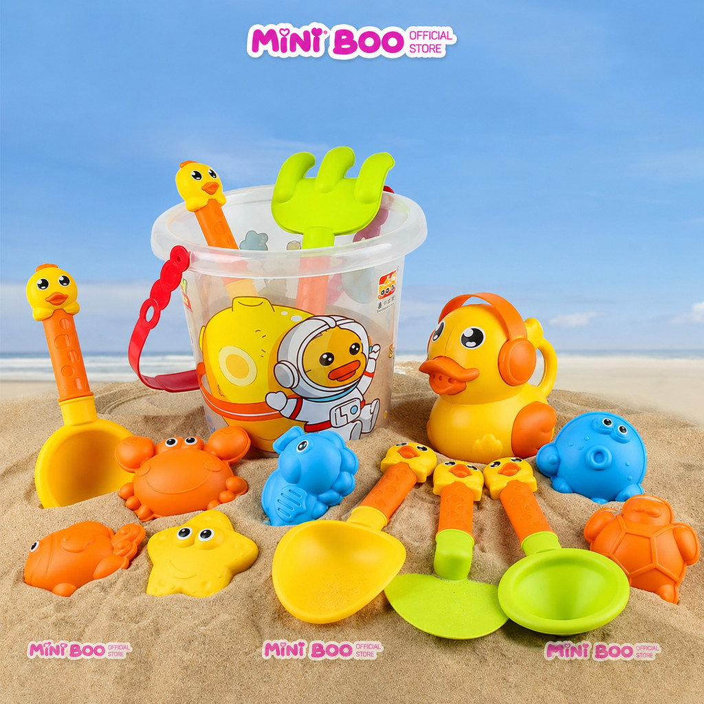 Bộ đồ chơi xúc cát đi biển Little Boo – Nhiều chi tiết kèm xô, xẻng, khuôn đúc cho bé trai, bé gái