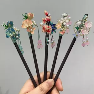 WHX-New Phong Cách Trung Hoa Giả Mun Kẹp Tóc Cổ Tua Rua Kẹp Tóc Hanfu Sườn Xám Phụ Kiện Kẹp Tóc