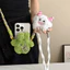 Phong Cách Mới Điện Thoại Di Động Kẹp Lưng Có Thể Điều Chỉnh Hoạt Hình Dễ Thương Sang Trọng Quái Vật Tuyết Quỷ Dây Bện Dây Đeo Có Thể Thu Vào Dây Đeo Ngang QOMW