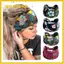 Băng đô GUSTAVA, Băng đô nữ co giãn bằng Cotton Bohemian, Mũ nón khăn xếp đàn hồi rộng Boho tập luyện thông thường dành cho khiêu vũ Biker