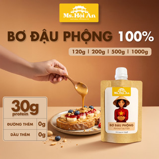 Bơ Đậu Phộng 100% Ms. Hoi An - Không Đường Không Dầu - Thuần Chay Eat Clean Gym