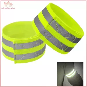 THÊM Dây phản quang Dây đai cánh tay LED Ánh sáng phản quang Cánh tay Dây đai an toàn để chạy bộ ban đêm Dây đeo cổ tay đi xe đạp BSS