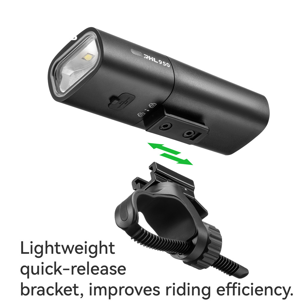 ROCKBROS 950LM Đèn Pha Xe Đạp Pin Có Thể Thay Thế Đèn Trước Xe Đạp Chống Nước 3 Chế Độ Ánh Sáng Điều Khiển Nhiệt Độ Thông Minh