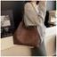 Túi Tote Retro Giả Dệt Họa Tiết Đơn Giản Dung Tích Lớn Túi Đeo Vai Thời Trang Phù Hợp Với Công Việc Đi Làm Túi Xách