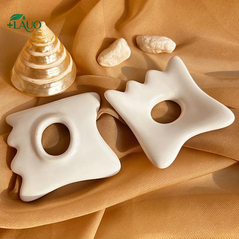 Springevenstar Gốm Sứ Cạo Mặt Dụng Cụ Gốm Gua Sha Ban Chống Lão Hóa Chăm Sóc Da Mặt Giảm quầng thâm Loại bỏ nếp nhăn Springevenstar