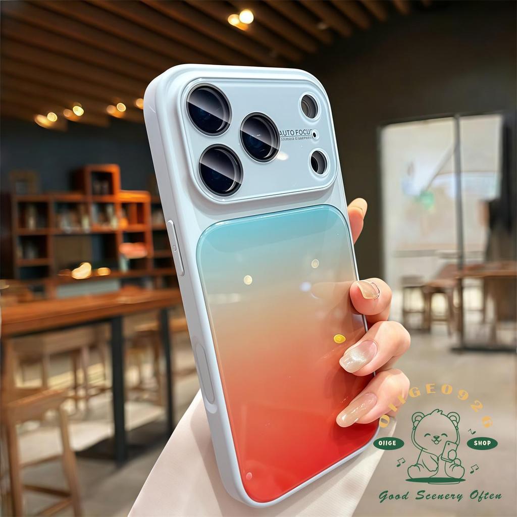【 Ốp lưng iPhone17 】 Ốp điện thoại acrylic gradient nhạy cảm với da iphone17 Pro Max 16 15 14 13 vỏ cho vỏ iPhone vỏ mềm silicon TPU chống sốc