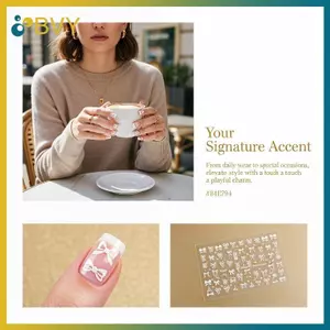 BVY 3D Nơ Móng Tay Nghệ Thuật Stiers Vàng Nơ Thiết Kế Quyến Rũ Dễ Thương Giấy Làm Móng Tay Dễ Dàng Sử Dụng Cho Nghệ Thuật Làm Móng Hàng Ngày.
