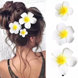 AqToCna Plumeria Hoa Kẹp Tóc Cho Nữ Cô Gái Kẹp Tóc Trứng Hoa Ngọt Bên Kẹp Tóc Barrettes Hawaii Đảng Phụ Kiện Tóc AqToCna