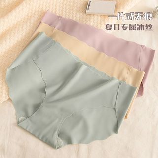 4 Chiếc Giữa Eo Quần Lót Nữ Băng Lụa Thoáng Khí Liền Mạch Quần Lót Học Sinh Plus Kích Thước Quần Đùi