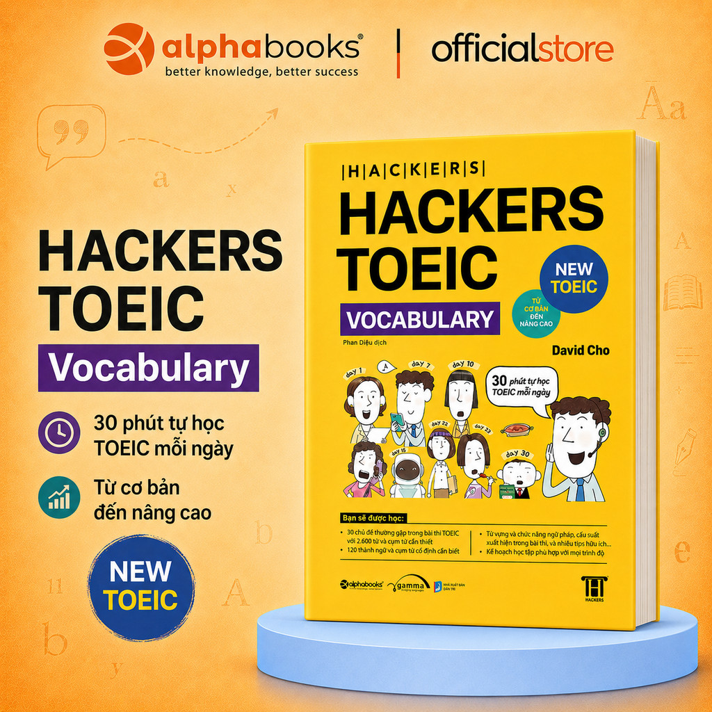 Sách - Hackers Toeic Vocabulary -30 Phút Tự Học TOEIC Mỗi Ngày, Từ Cơ Bản Tới Nâng Cao (Gamma Books)