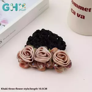 GHX Nữ Tóc Bun Bao Lưới Snood Hairnet Nơ Barrette Pháp Kẹp Tóc Nơ Ruy Băng Hoa Phụ Kiện Tóc Cho Ngân Hàng Khách Sạn Nhân Viên VN