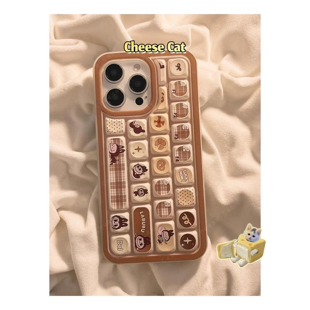 Ốp điện thoại bàn phím 3D Monster Labub cho iPhone 11 14 13 15 12 16 17 Pro Max Ốp điện thoại giảm căng thẳng
