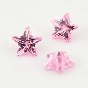 Đá Cắt Hình Sao Hồng CZ Từ 3x3mm Đến 10x10mm, Phù Hợp Làm Đồ Trang Sức Handmade