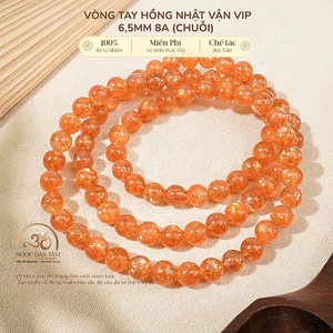 Hoả tốc - Ngọc Đan Tâm - Chuỗi Vòng Tay Hồng Nhật Vận VIP 6,5mm 8A - Mệnh Hoả & Mệnh Thổ
