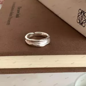 Nhẫn mở đầu PYCOU, Nhẫn bạc hình học đơn giản, Nhẫn cổ điển có thể điều chỉnh xu hướng thời trang dành cho nữ